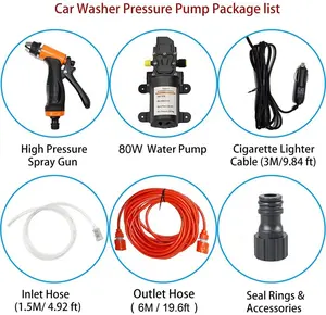 נייד בלחץ גבוה 12V אלחוטי חשמלי רכב מכונת כביסה מנקה עצמי תחול משאבת מים מכונית מכונת כביסה