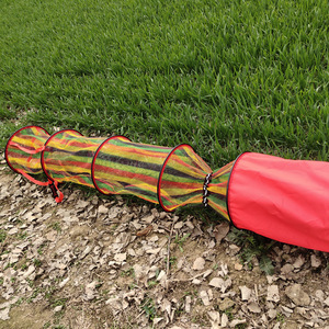 Jaula de pesca plegable de nailon con rayas de colores y anillos de aluminio para uso en pesca al aire libre - Product Image 3