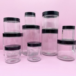 Wholesale180ml 250ml 220ml 280ml 380ml 500ml 750ml Food <b>Container</b> Glass Packaging with Black Tinplate Lid - Product Image 2