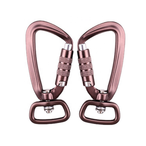 light weight aviation aluminum metal snap carabiner hook clip auto locking swivel carabiner