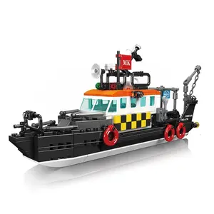 Mould King 10081, juguete de barco de rescate multifuncional británico, bloques de construcción, regalos de Navidad, juguetes de bloques de construcción de barcos para niños