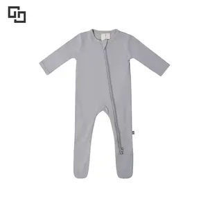 Infant Boys Girls Boys Organic Cotton Clothes Pajamas Knit Footie Zipper Rompers