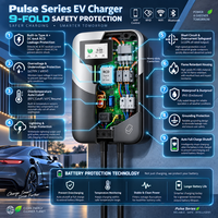 Pengisi Daya Dinding EV 32A 7kW 11kW 22kW Tipe 2 Layar 4.3 Inci RFID Aplikasi WiFi 480V Stasiun Pengisian Cepat Mobil Listrik OEM