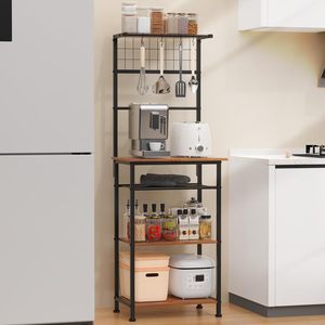 Multi-tier kitchen storage <b>rack</b>, floor-standing microwave oven <b>shelf</b>, multi-functional storage <b>rack</b>, simple oven support - Product Image 4