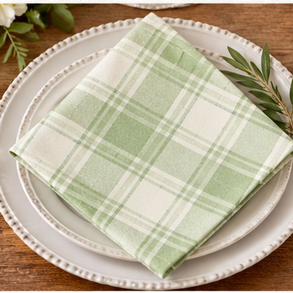 Factory Wholesale Green Checkered Pattern Round Tablecloth Farmhouse ...