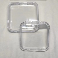 Boîte de rangement portable en acrylique transparent scellée pour la collection de capsules d'ongles à coins arrondis, boîte d'emballage pour faux ongles