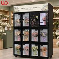 Distributeur automatique de fleurs fraîches en acier inoxydable à 10 portes, écran tactile, options de paiement multiples, gestion basée sur le cloud