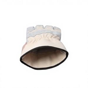 Gants de travail en cuir de vachette pleine fleur de qualité supérieure, dos en tissu de coton perforé, résistants à la chaleur, avec manchette de sécurité industrielle, certifiés CE, 11 oz - Product Image 2