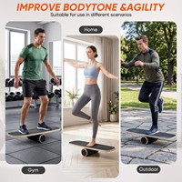 Planche d'équilibre en bois pour l'entraînement du tronc, la gym à domicile et la thérapie physique