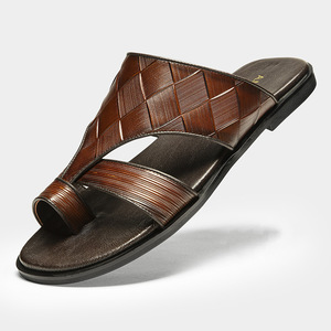 Sandales d'été 2026 pour hommes en cuir véritable, mules décontractées en cuir de vachette pleine fleur pour l'extérieur - Product Image 5