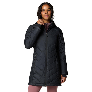 Veste à glissière réversible classique personnalisée pour femmes Long manteau bouffant col à capuche imperméable Sports de plein air en Polyester Durable - Product Image 1
