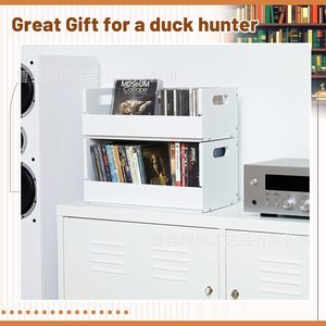<b>Cd</b> Dvd Storage <b>Box</b> 2 Layer Flip Top Magnetic Closure Portable Home Use Multipurpose Organizer - Product Image 4