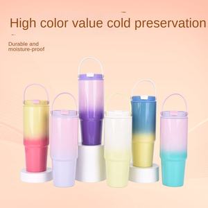 2025 30oz Stainless Steel Vacuum Insulated Eco-Friendly Travel <b>Mug</b> Straw Portable Gradient Design Lid Customizable Logo Print - Product Image 1