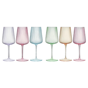 HXGLASS <strong>Wholesale</strong> Spray Color Ribbed Vertical Stripe Wine Glass Set Red Wine <strong>Champagne</strong> <strong>Flute</strong> Elegant Goblet for Restaurant Party - Product Image 1