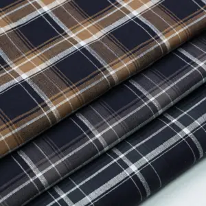 Textile Manufacturer Classic Design 100% Cotton Yarn Dyed Woven Plaid Poplin Fabric for Shirting
