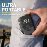 Pompe à vélo électrique professionnelle sans balais 1800 mAh portable 80 PSI avec arrêt automatique intelligent pour vélo de route et VTT