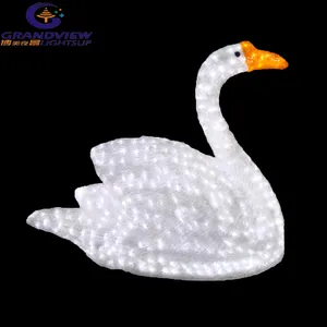 Wholesale 3D Sculpture Goose Zoo Decoration Light Led Animal Motif Light