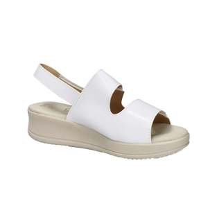 Sandali con Zeppa Cinzia Soft da Donna, Bianchi con Cinturini Argento, Scarpe Comode con Plateau - Product Image 5