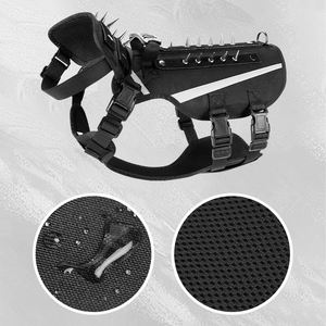 Nuevo Arnés de Nailon Reflectante con Púas, Protección Impermeable, Chaleco Táctico para Mascotas sin Tirones, Arnés de Nailon con Remaches y Anillo en D - Product Image 4