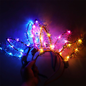 رباط رأس متوهج أدى آذان أرنب حرير ذهبي لطيف عقال متوهج لوازم حفلات الأطفال - Product Image 6