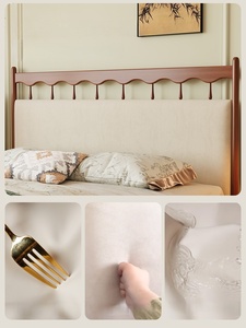 <span class=keywords><strong>Letto</strong></span> Moderno in Legno Massello Stile Francese, Imbottito, Doppio, Color Crema, per Camera da <span class=keywords><strong>Letto</strong></span> Principale, Ecologico e Salvaspazio - Product Image 5