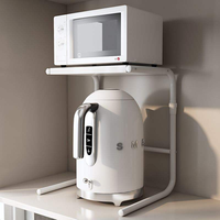 Prix de gros Cuiseur à riz à double étage pour cuisine, étagère de rangement pour friteuse à air Four à micro-ondes d'angle Étagère de rangement en acier au carbone