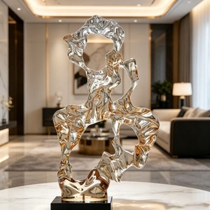 P013 Résine époxy transparente haute pureté pour statues, forme d'anneau <span class=keywords><strong>Aqua</strong></span> torsadé, style Liuli, décoration pour salle de conférence et salle d'exposition commerciale - Product Image 5