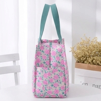 Sac fourre-tout imperméable à motif floral écossais, taille moyenne, doublure en tissu TC, taille personnalisable pour les trajets quotidiens et les repas.