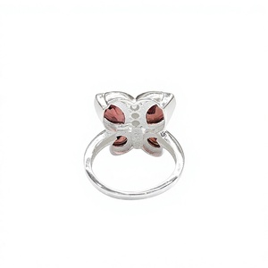 Elegant 925 Sterling <b>Silver</b> Butterfly <b>Ring</b> with Marquise and Round Red Gemstone for Women Fine Jewelry Wholesale Manufacturer - Product Image 6