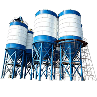 Silo à ciment vertical de 100 tonnes |   Réservoir de stockage de poudre boulonné avec convoyeur à vis pour centrale à béton