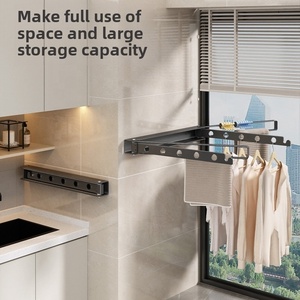 <span class=keywords><strong>Séchoir</strong></span> <span class=keywords><strong>à</strong></span> serviettes mural pliable et <span class=keywords><strong>rétractable</strong></span> Cintres pour balcon Sèche-<span class=keywords><strong>linge</strong></span> pliable - Product Image 5