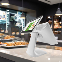 Sistema POS Todo en Uno de 15.6 Pulgadas con Pantalla Dual, Caja Registradora con Windows Estable, Wi-Fi 6 para Comercio Minorista