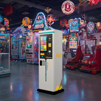 Kiosque d'échange de cartes/jetons D08 à double moteur, conception brevetée, capacité de 30 000 pièces, pour parcs d'attractions, aires de jeux intérieures et centres de jeux sportifs