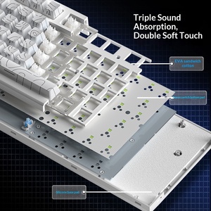 Clavier mécanique sans fil tri-mode, structure personnalisable, clavier de jeu filaire pour ordinateur PC, joueurs - Product Image 2