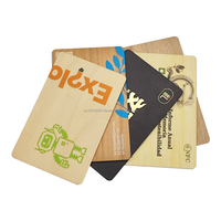 Impression UV bois NFC carte à puce 13.56mhz carte de visite carte-cadeau puce personnalisée NFC en bois programmable HF RFID étiquette passive