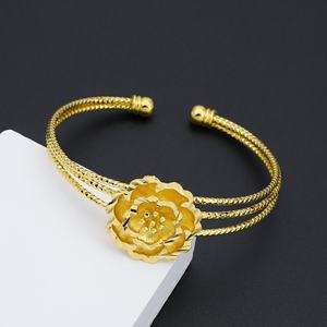 Jxx 24K Gold Jewelry Brass Popular <b>Adjustable</b> Factory Wholesale Bangle <b>Bracelets</b> Gold Plated Fashion Bangles - Product Image 3