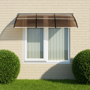 Toldo Transparente Marrón de 120x40 Pulgadas para Ventana, Marco de Aluminio, Lona de Policarbonato, Cubierta para Patio Exterior, Estilo Moderno - Product Image 2