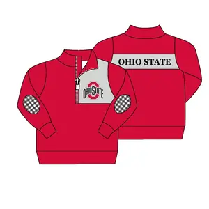 Kustom nama tim cetak Logo jaket pakaian Pullover Sweatshirt negara bagian OHIO Sweatershirt untuk anak-anak pakaian grosir