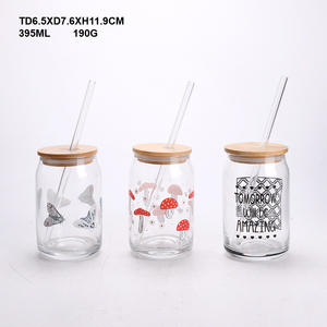16oz Wide Mouth Glass Drinkware <strong>Mason</strong> <strong>Jar</strong> with Lid and Straws for Beer &amp; Iced Coffee <strong>Tumbler</strong> Use - Product Image 5