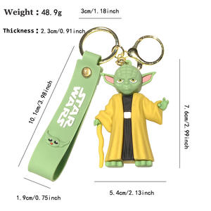 Llavero de Goma Personalizado al por Mayor de Alta Calidad, Novedad, <span class=keywords><strong>Venta</strong></span> Directa, Superventas, con Diseño de Mandalorian, Yoda y Baby Stormtrooper - Product Image 3