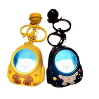 Sac à dos chat astronaute, mignon, avec lumière nocturne, accessoires porte-clés, pendentif de sac, décoration, petit cadeau