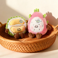 Aangepaste dierenknuffels schattige fruit pluche sleutelhangerset Kawaii drakenvrucht kiwi durian tas charme rugzak handtas decoratie groothandel