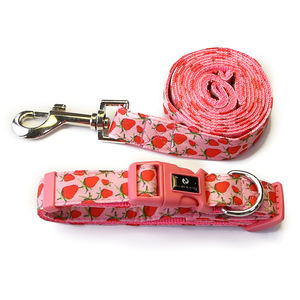 Chino rojo plaid patrón collar de perro de algodón Correa proveedor perro innovaciones accesorios para mascotas - Product Image 5