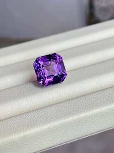 Gema de Amatista Natural con Corte Asscher Facetado para Joyería, Tamaño Calibrado de 10 a 20 MM, Forma Cuadrada Octogonal - Product Image 3