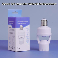 Support de lampe à détecteur de mouvement PIR E27, adaptateur de douille d'ampoule intelligente, allumage/extinction automatique, pour porche, escalier, sous-sol