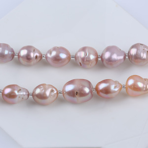 Chaîne de perles baroques violettes naturelles de 18 cm, 14-16 mm, perles de bus Mars, perles en vrac colorées pour accessoires de collier DIY, culture naturelle - Product Image 5