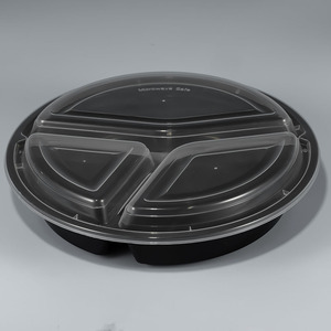 Tazón de sopa de fideos desechable al por mayor, tazón de plástico para embalaje de alimentos para sacar, 24oz, 40oz, 32oz para llevar, ensaladera negra con tapa transparente - Product Image 5