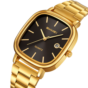 Montre à quartz SKMEI 2551, nouvelle arrivée, design simple en chiffres arabes, or, rétro, tendance, mouvement japonais, montre-bracelet à quartz pour homme - Product Image 1
