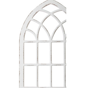 Decoración de Casa de Campo Marcos arqueados de madera hechos a mano Decoración colgante Madera rústica blanca Catedral Ventana Arco enmarcado Decoración de pared - Product Image 2