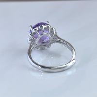 Bague Fleur en Argent Sterling 925 Plaqué Rhodium avec Divers Types de Pierres Précieuses Naturelles Taille Ronde, Vente en Gros Usine, Cadeau pour Femme